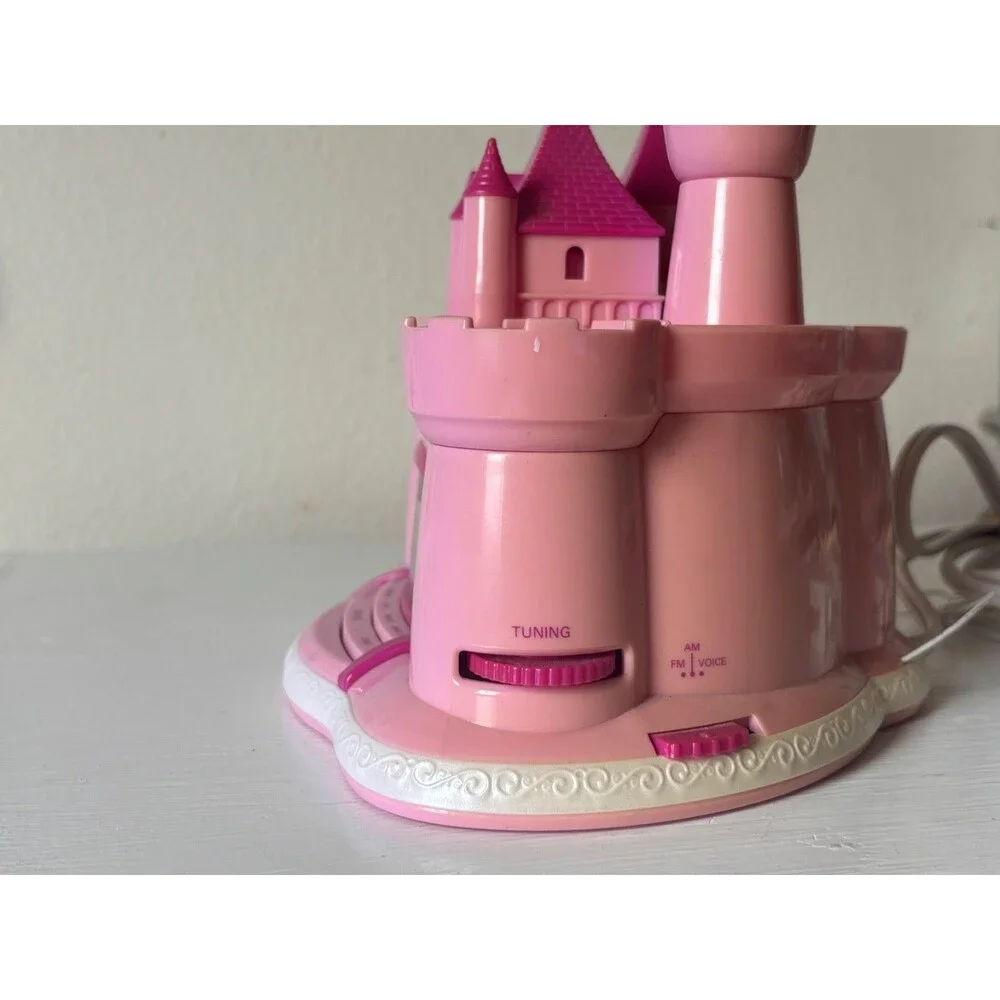 Rare 2007 Disney Princess Castle Alarm Clock AM/FM Radio Stars Projector Pink